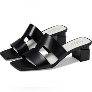 Franco Sarto Women's Kirsi Block Heel Sandals Size 9 Black Leather